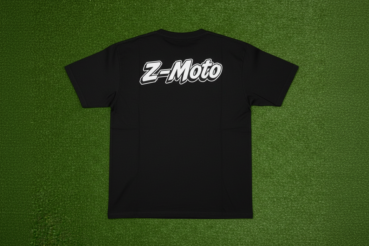 Black Z-Moto T-Shirt on Artificial Grass